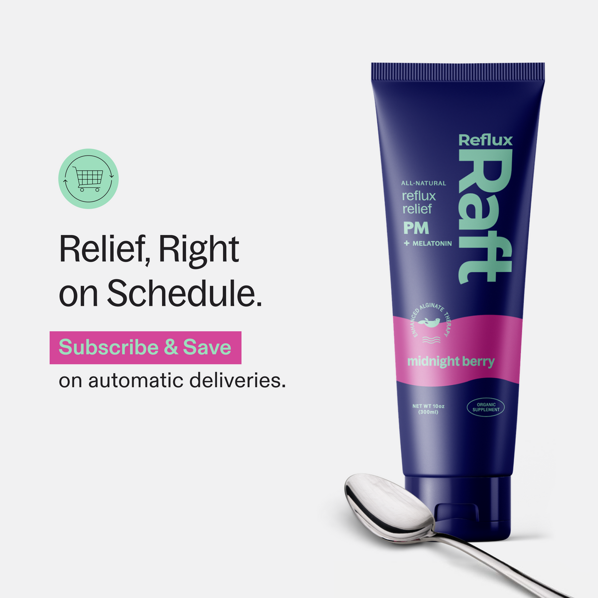 RefluxRaft Midnight Berry PM: Nighttime Reflux Relief