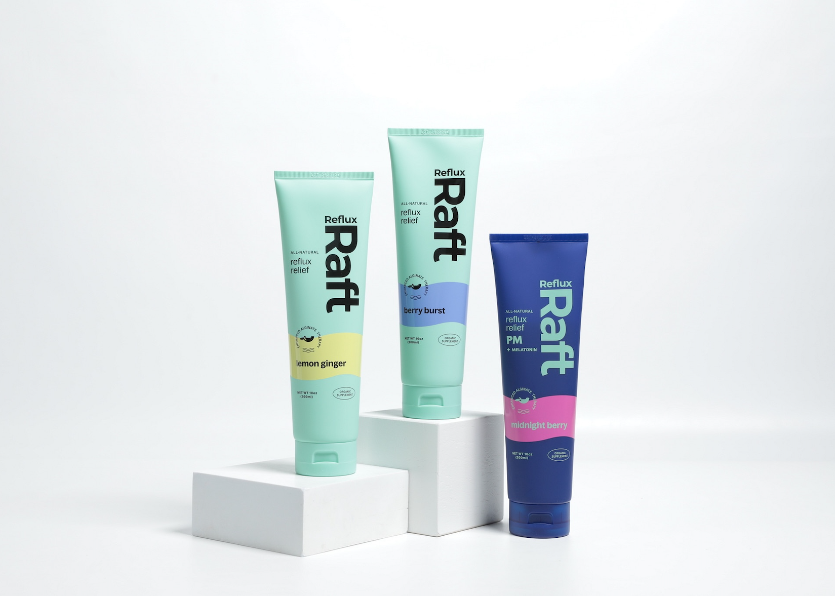 Reflux relief in Lemon Ginger, Berry Burst, and Midnight Berry formulas