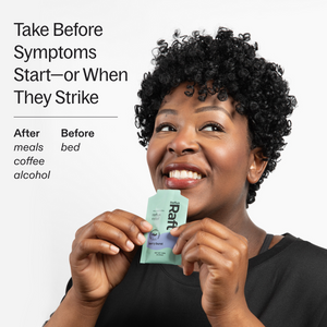 RefluxRaft To-Go Berry Burst — take after meals, coffee, or before bed for reflux relief